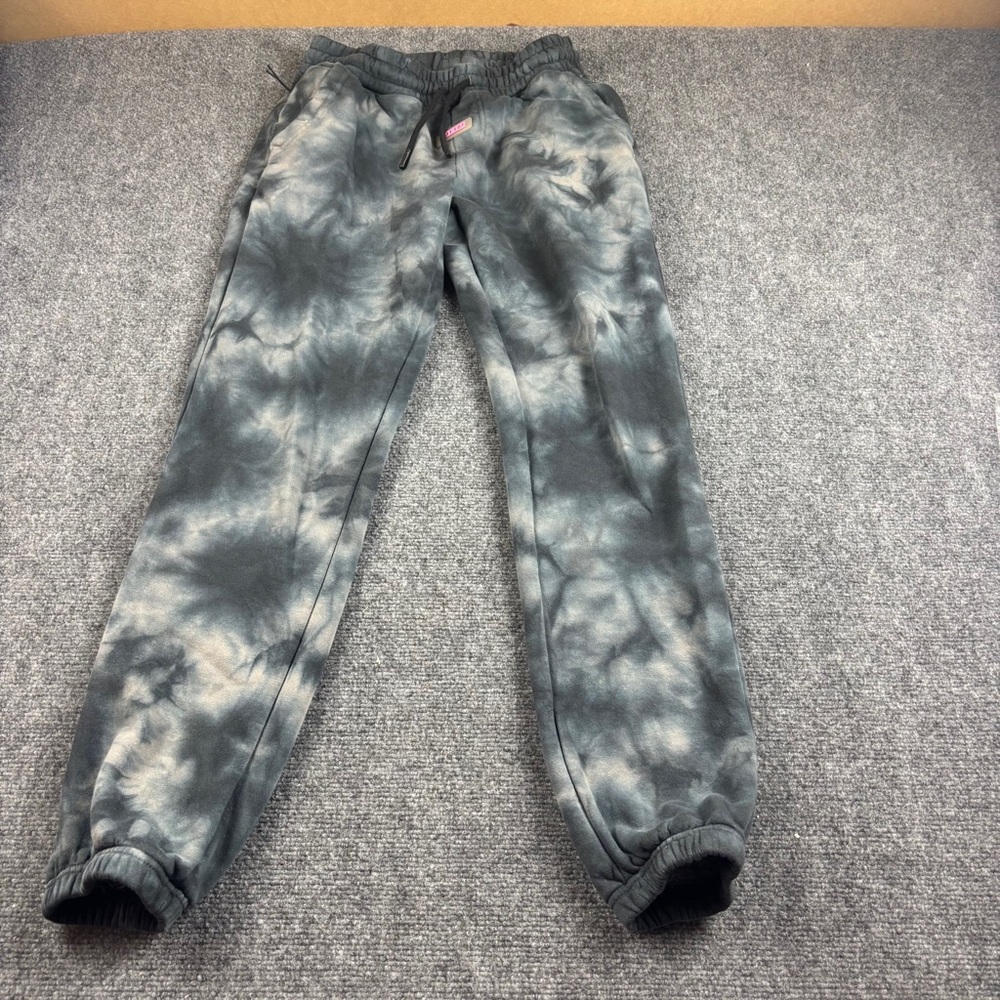 MARRIED TO THE MOB Women’s Tie Dye Black/Blue/Cream Sweatpant Joggers - Medium - Picture 2 of 9